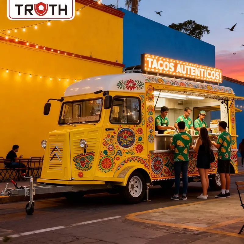 Tacos için Mobil Elektrikli Sürülebilir Gıda Römorku