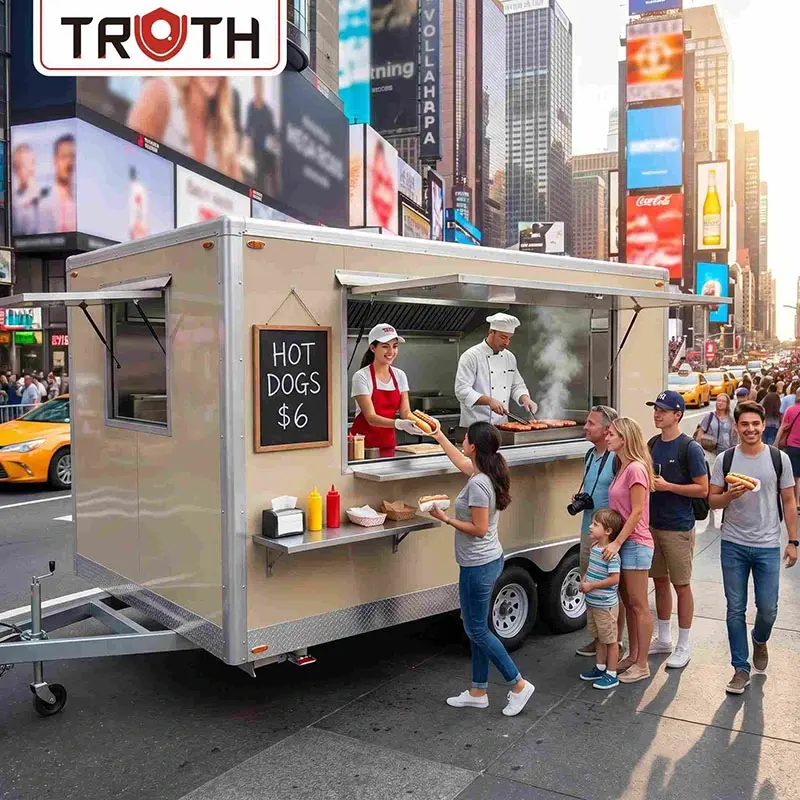 Satılık Kare Hot Dog Mama Kamyonu Römorku